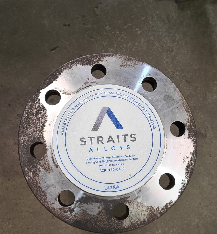 Flange protector installed pre-blast