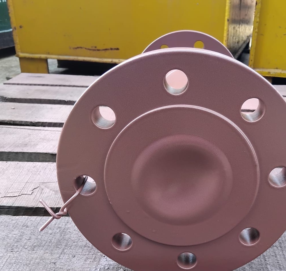 Flange protector after one coat of primer